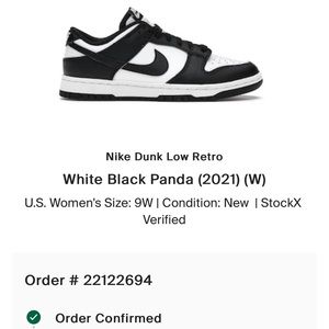 Nike Dunks PANDA SIZE 9